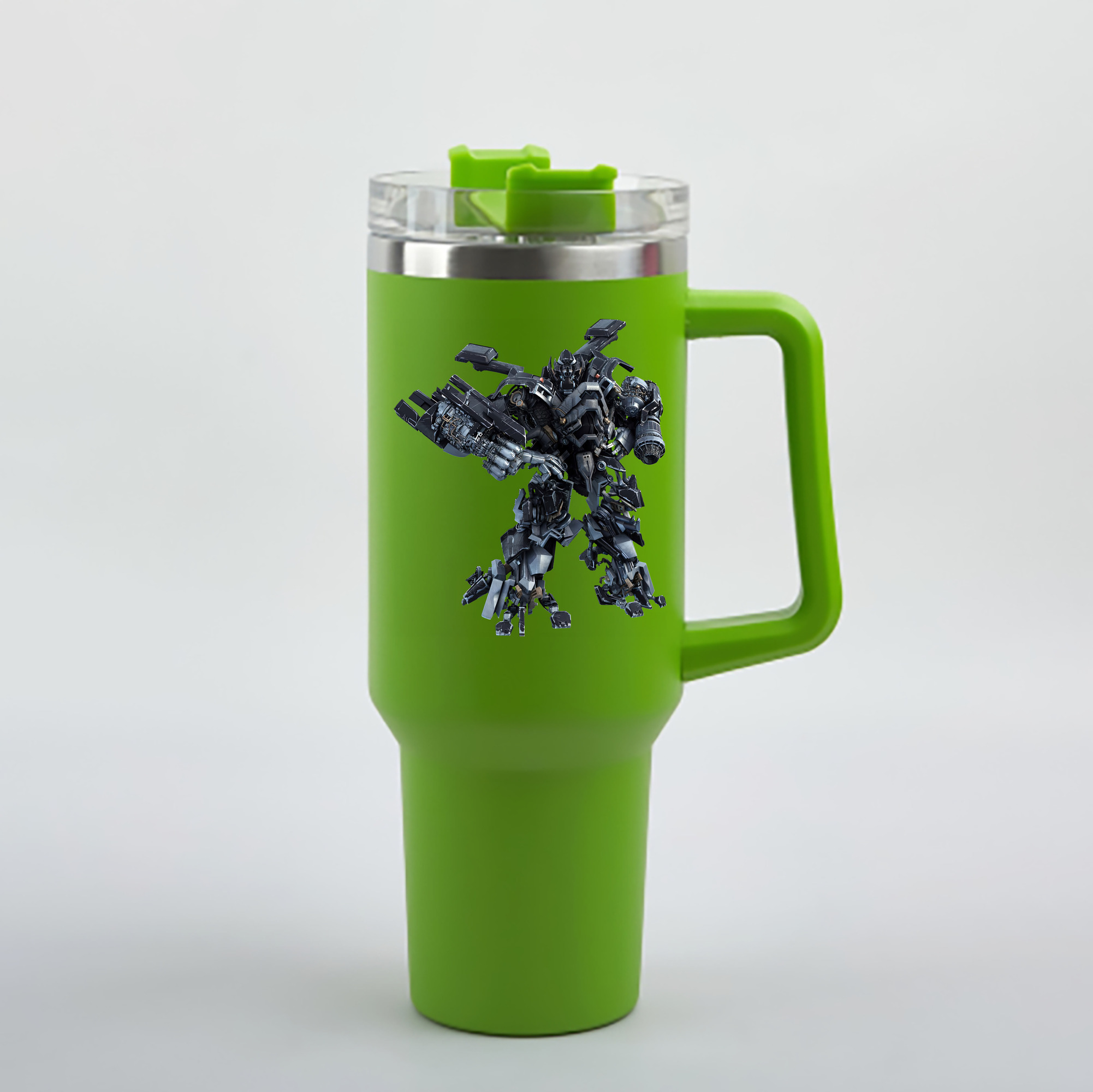 （画像用） Transformers トランスフォーマー 1200mL車用タンブラー - クリスタルステッカー（プラスチックストロー付き）